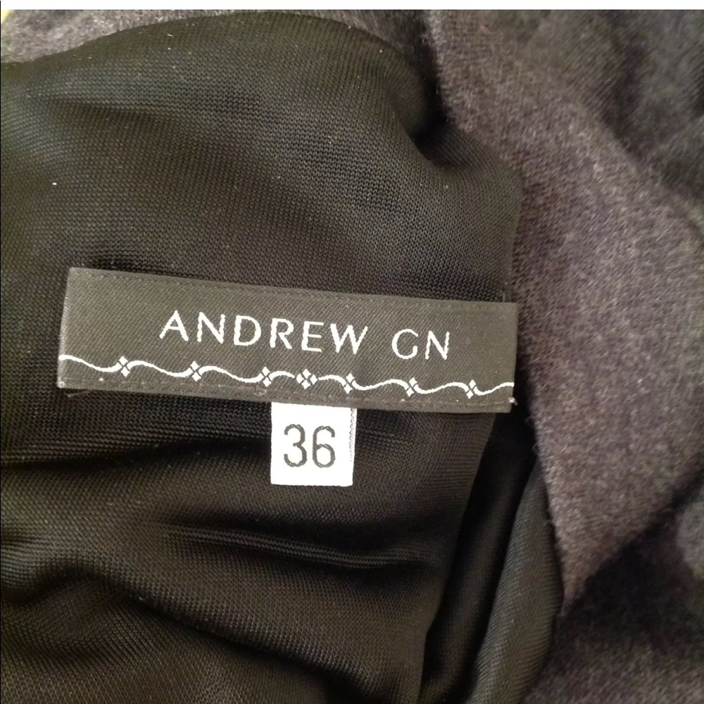 Andrew GN Dress Wool Bell Sleeve Pleated Shift - Picture 7 of 8